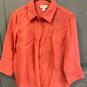 Coldwater Creek Coral Textured Blouse